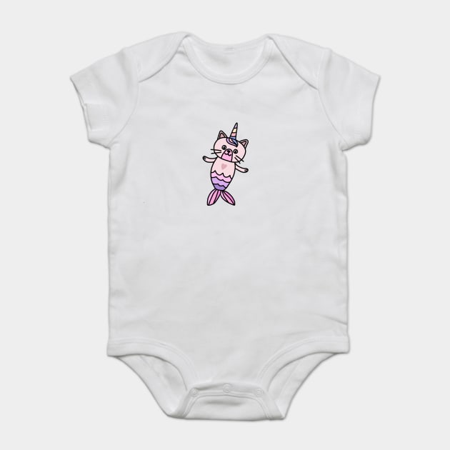 Cute Cat Mermaid Unicorn Fish Baby Bodysuit by logiamerch